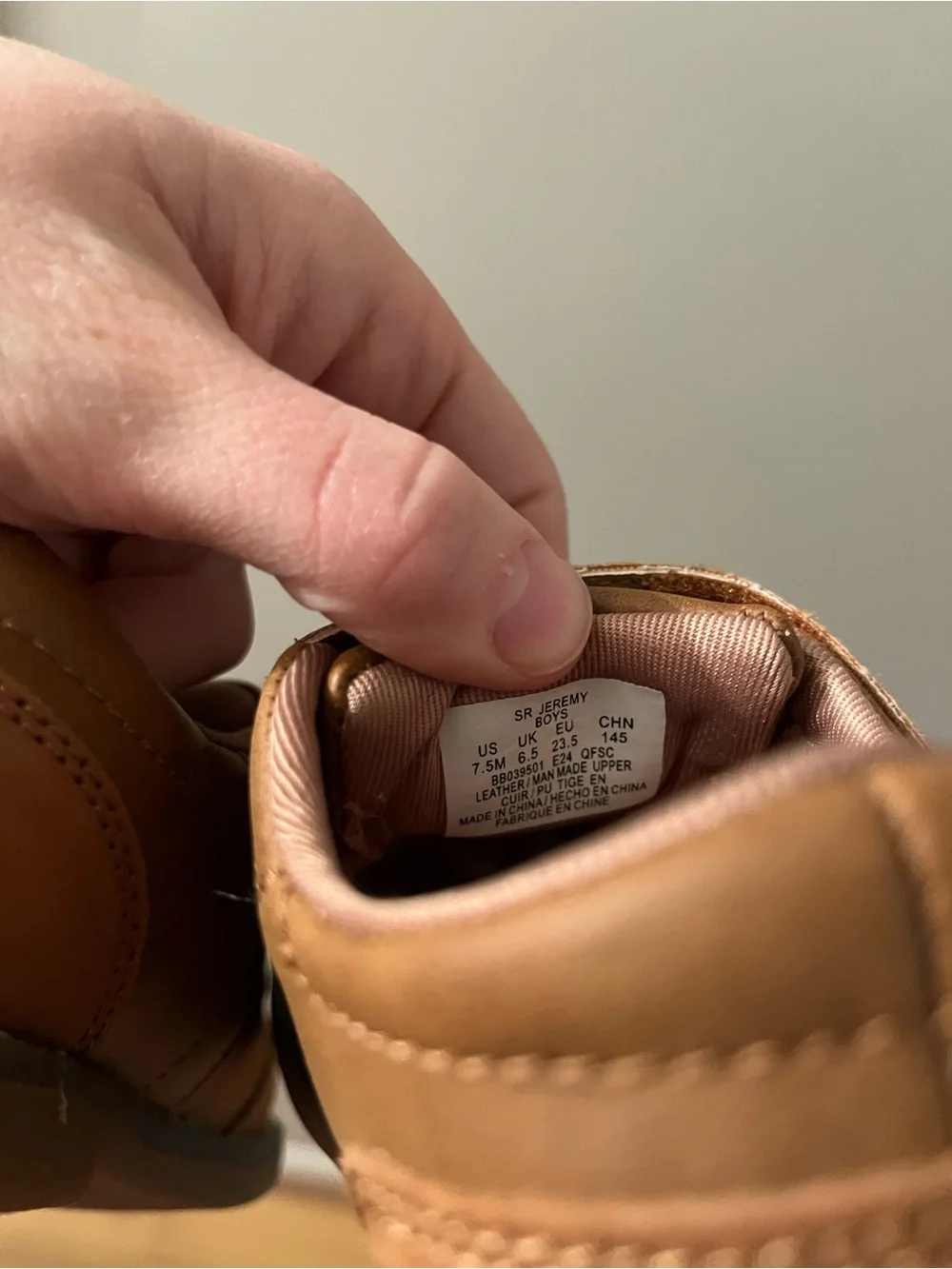 Stride Rite Brown Leather-look Casual Shoes with Hook & Loop Strap